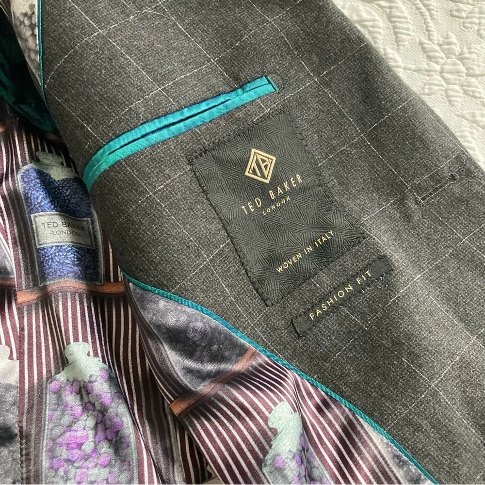 Ted Baker Mens Wool blazer Italy Fashion Fit *Altered Chest is 38” approx 37R